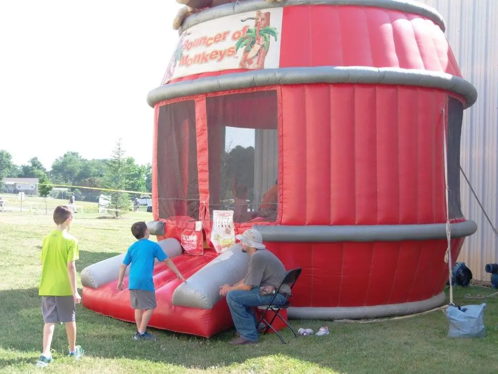 Bouncer of Monkeys, a barrel of monkeys themed bounce house